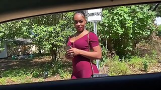 Ebony hottie gives blowjob be fitting of a ride
